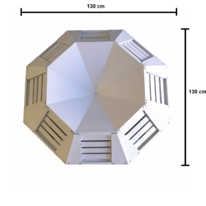 difusor de ar 8 saídas instalado em galpão industrial